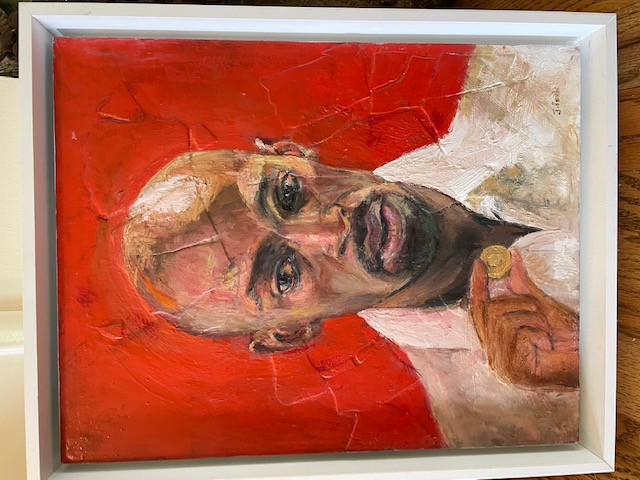 Bertand’s Box, 2019. Dipinto su Tavola con Frammenti di Gesso 35x28 cm | Gordon B.